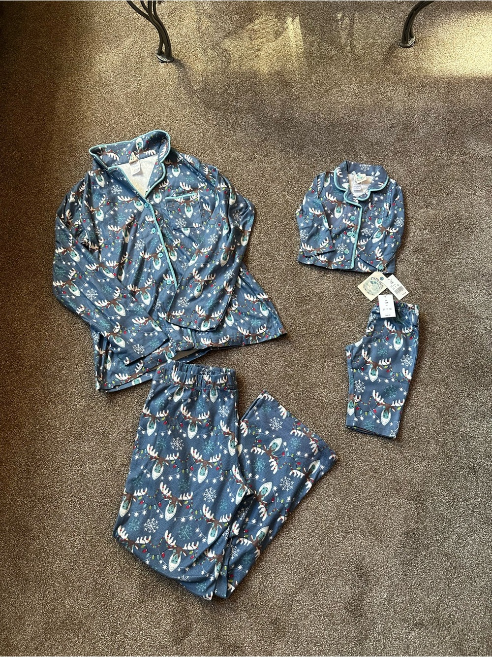 Matching adult and toddler Christmas Reindeer pajamas new.